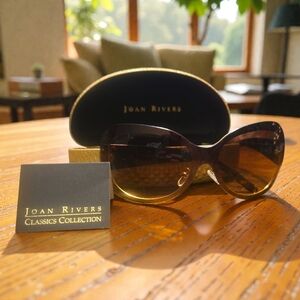 Vintage Joan Rivers Brown‎ And Gold Sunglasses
